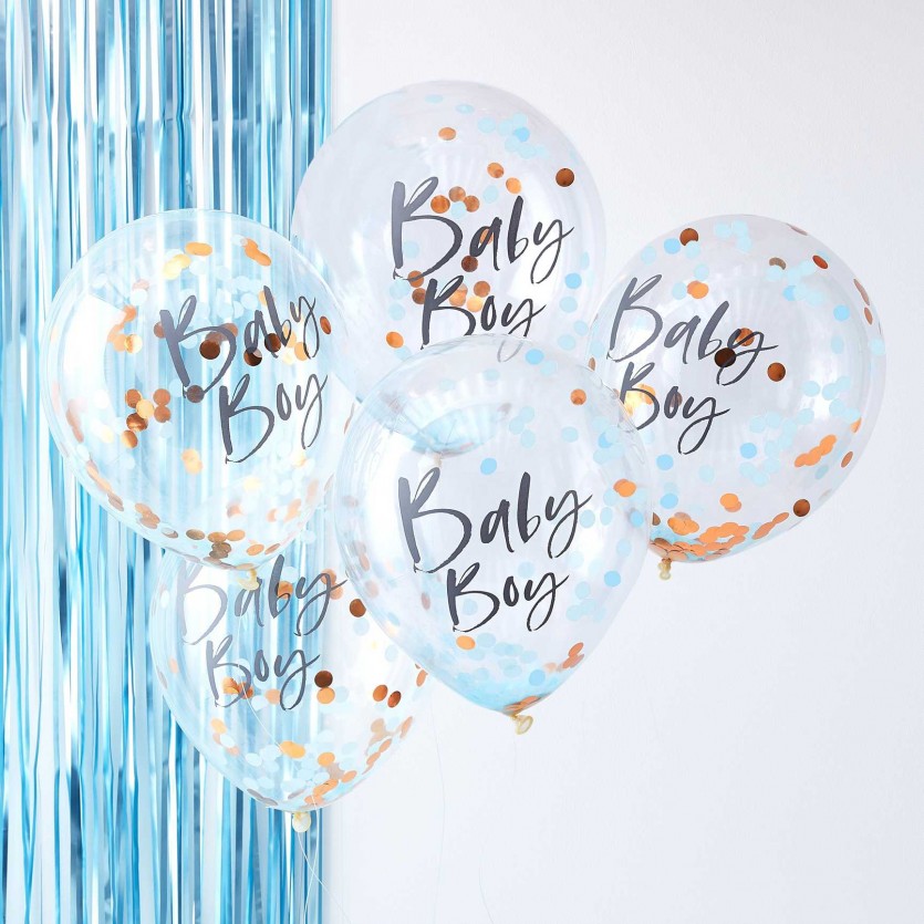 Balloons - Confetti Balloons - Baby Boy - Blue