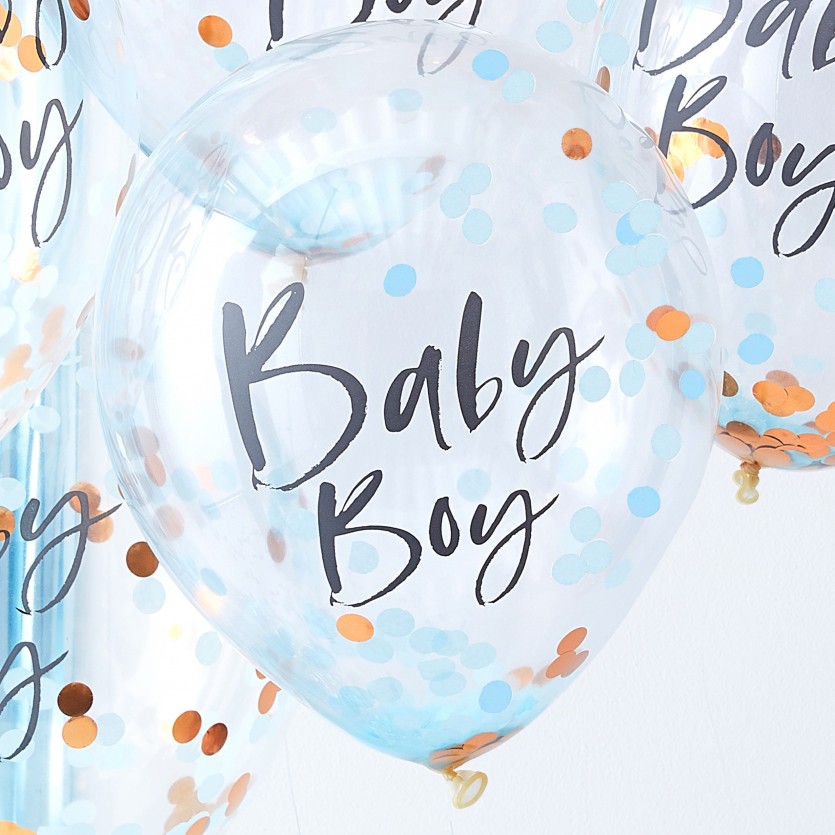 Balloons - Confetti Balloons - Baby Boy - Blue
