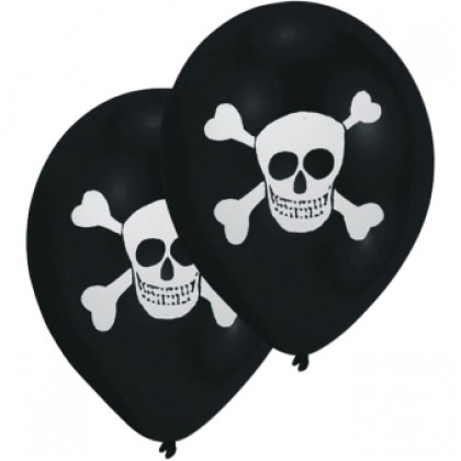 8 Latex Balloons Pirate 2-Sided