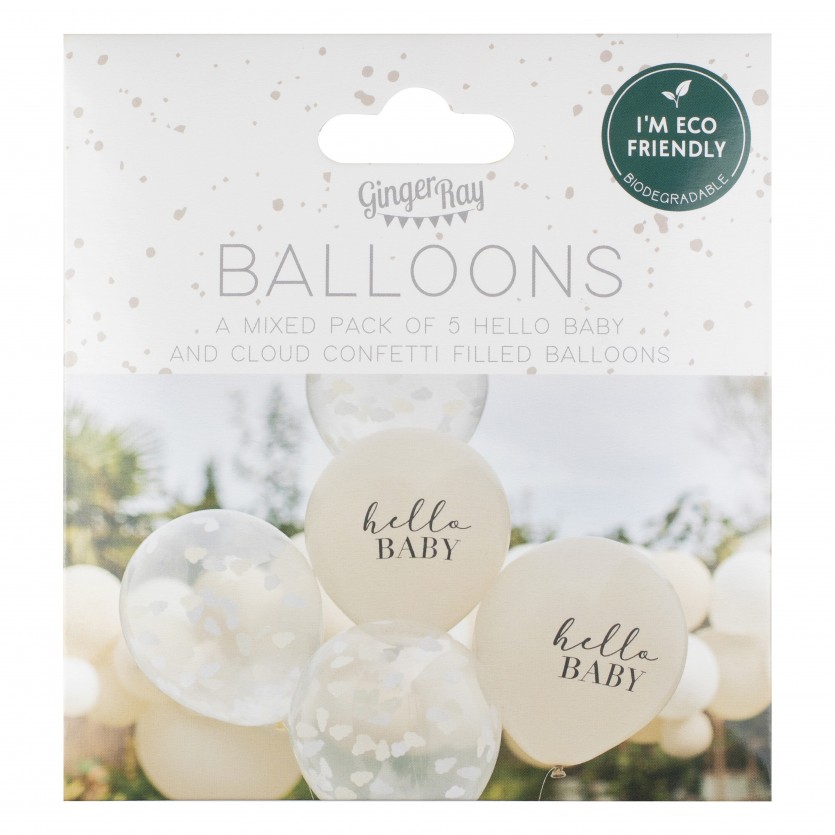 Balloon Bundle - Hello Baby and Confetti Clouds