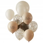Balloon Bundle - Mixed Slogan and Confetti - Taupe