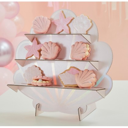 Treat Stand - Shells Shaped Treat Stand - Pink and
