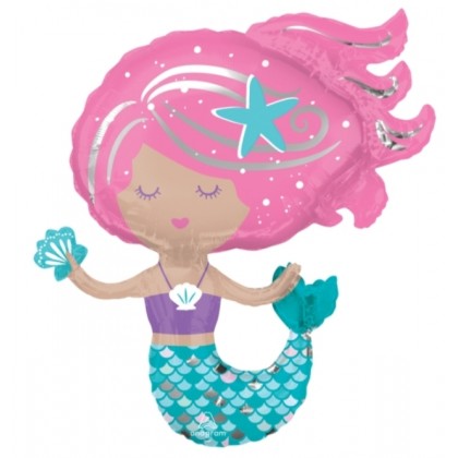 P35 SuperShape Shimmering Mermaid Foil Balloon P35