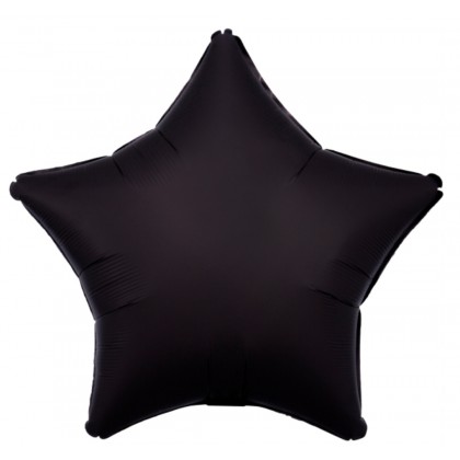 C16 Standard Silk Lustre Black Star Foil Balloon C