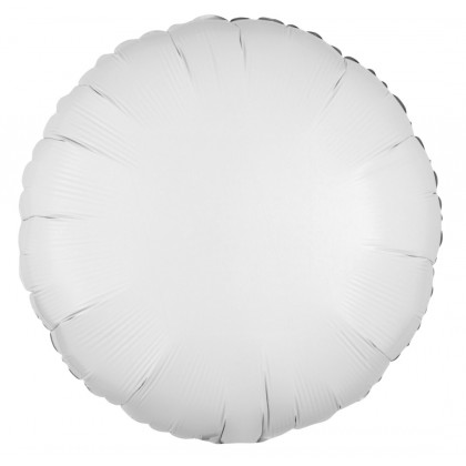 C16 Standard Metallic White Round Foil Balloon C16