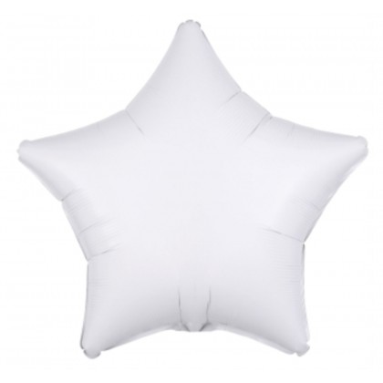 C16 Standard Metallic White Star Foil Balloon C16