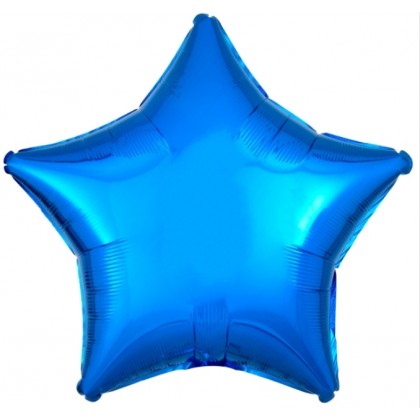 C16 Standard Metallic Blue Star Foil Balloon C16 P