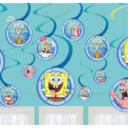 SpongeBob Multicolor Spiral Decorations With 5" Cu