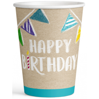 8 Cups My Birthday Party Paper 250 ml