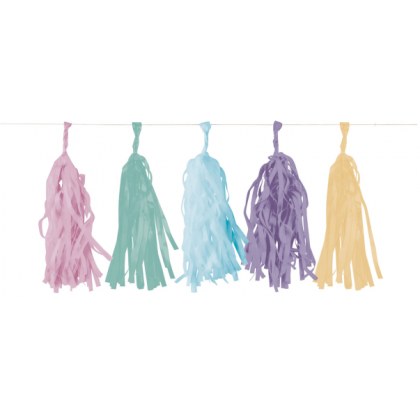 Garland Tassel Happy Birthday Pastel Paper 300 cm