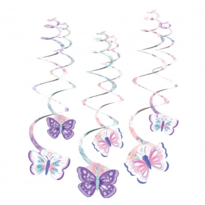 6 Swirl Decorations Flutter 61 cm