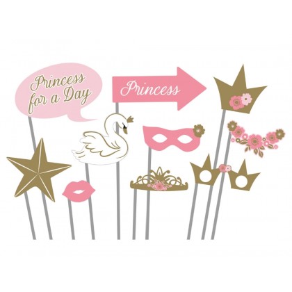 Photo Booth Kit Princess for a Day Paper / Plastic 10 Pieces
