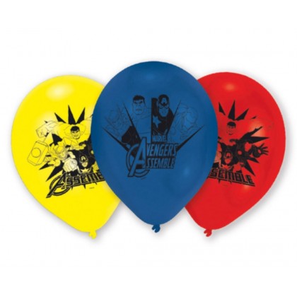 6 Latex Balloons Avengers 22.8 cm / 9"