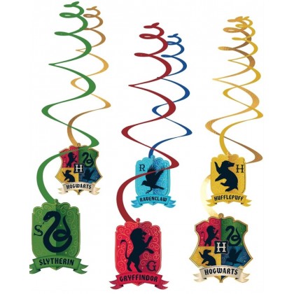 6 Swirl Decoration Harry Potter Houses Paper Lengt