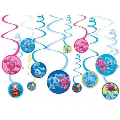 6 Swirl Decorations Blue's Clues Paper Length 60 c