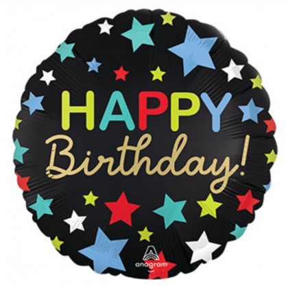 S40 18C XL STN HAPPY BIRTHDAY STARS