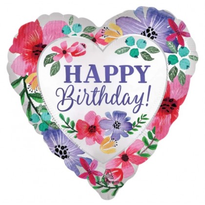 S40 18H XL STN HAPPY BIRTHDAY FLORALS