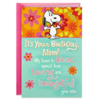 Hallmark Peanuts® Snoopy Bragging Rights Funny Pop-Up Birthday Card for Mom