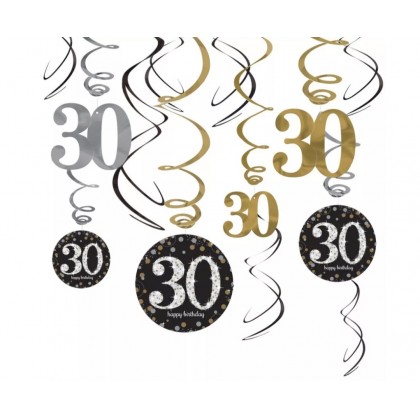 Sparkling Celebration 30th Birthday Swirl